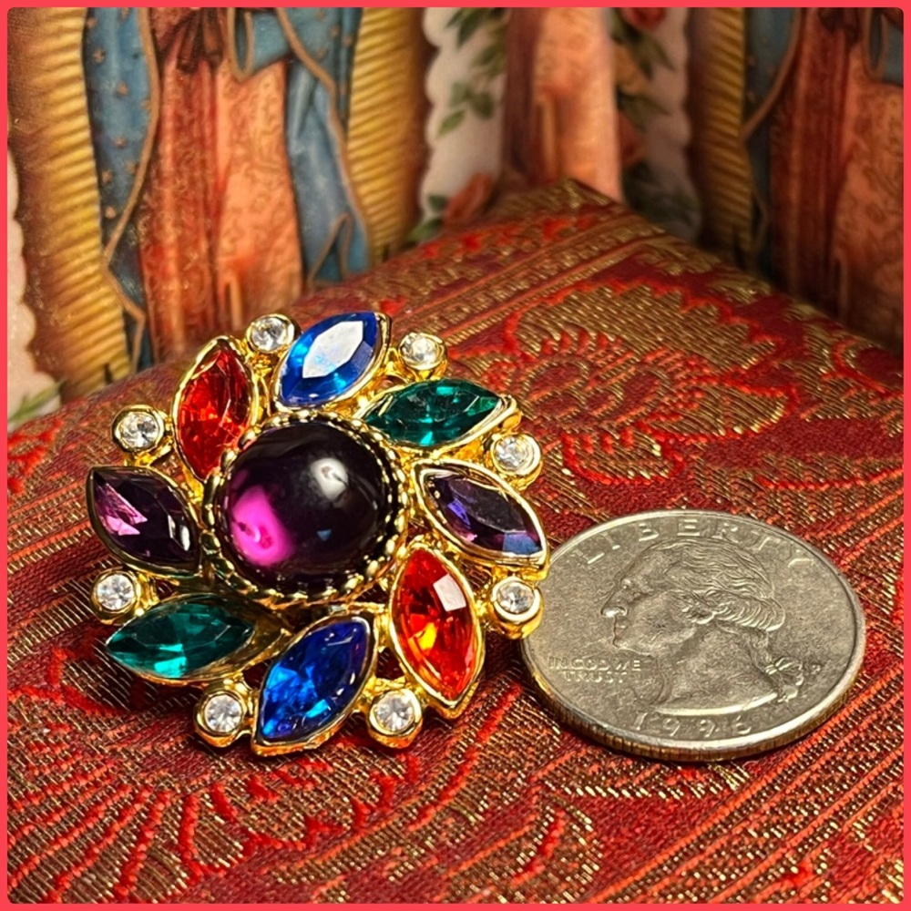 Multicolored Rhinestone Earrings - Picture 3 of 4